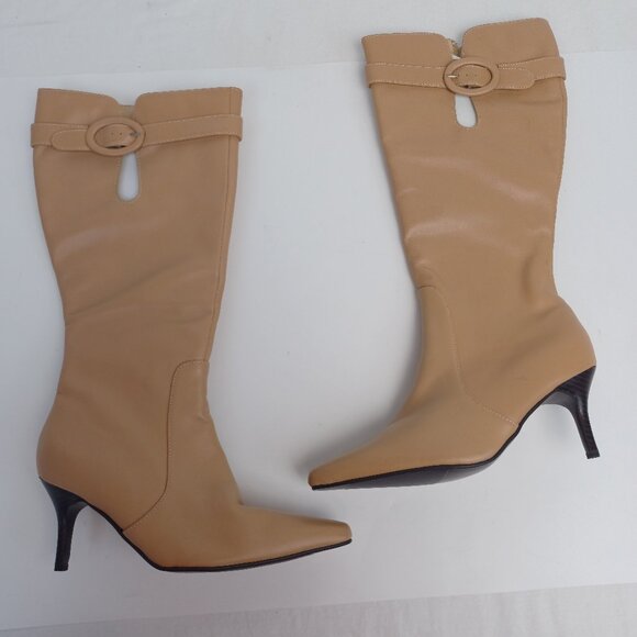 Jessica London Tall Zipper Leather Boots Wide Calf size 7 - Picture 1 of 5